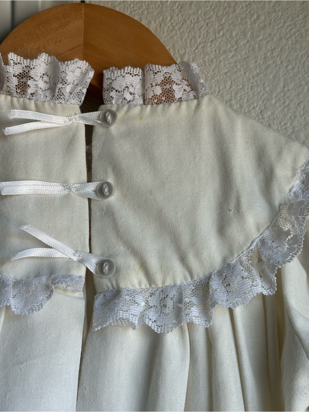 Frilly Vintage Handmade Baby Baptism Gown - Picture 4 of 6